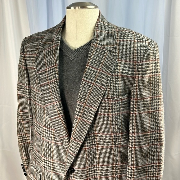 Oakton multi color herringbone sports coat blazer jacket 42 - Picture 2 of 10